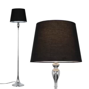 Image of Faulkner Chrome Floor Lamp with Black Aspen Shade