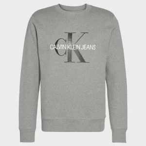 Image of CK Jeans Mens Iconic Monogram Sweatshirt - Mid Grey Heather - L