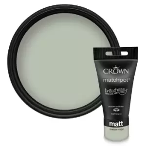 Image of Crown Walls & Ceilings Matt Emulsion Mellow Sage Tester - 40ml