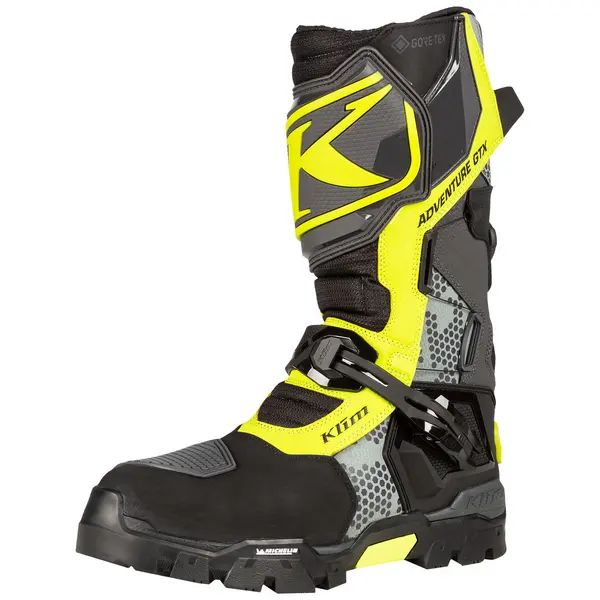 Image of KLIM Adventure GTX Asphalt Hi-Vis Motorcycle Boots US 7