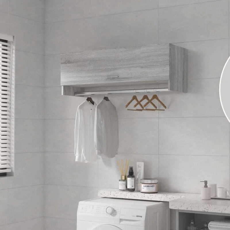 Image of VIDAXL Wardrobe Grey Sonoma 100x32.5x35cm Engineered Wood vidaXL 8720286932766