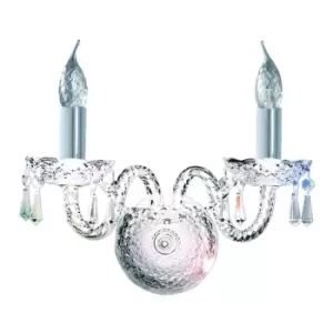 Image of Hale Indoor Candle Wall 2 Light Chrome with Crystals, E14