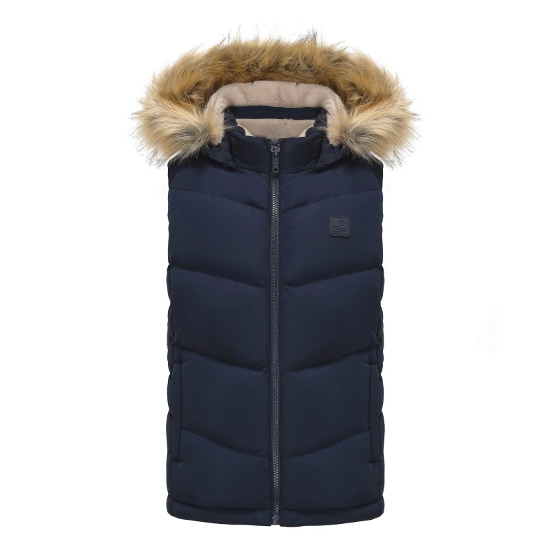 Image of SoulCal Womens 2Zip Detachable Hood Padded Gilet Navy female 8 (36)