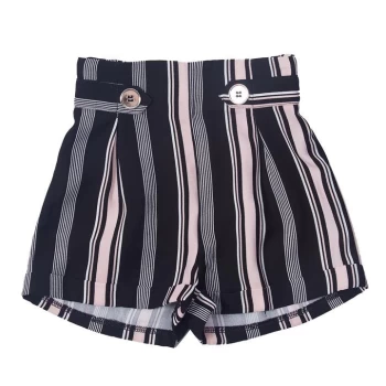 Image of Firetrap Crepe Shorts Junior Girls - Black Stripe