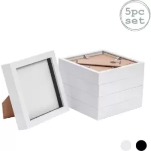 Image of 3D Box Photo Frames - 6 x 6' - White - Pack of 5 - Nicola Spring