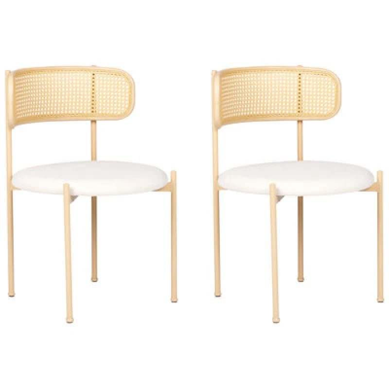 Image of Beliani Set Of 2 Dining Chairs Andover Metal Light Beige