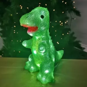 Image of 24.5cm LED Acrylic Green Dinosaur Christmas Decoration