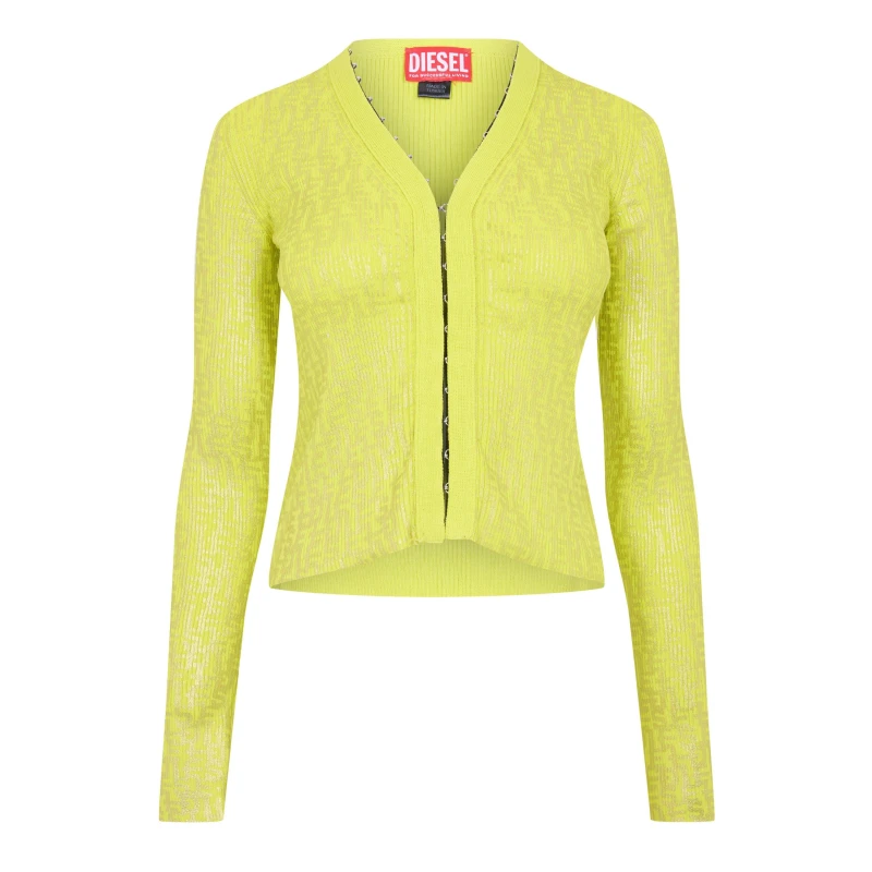 Image of Diesel Womens M Gria Maglia Cardigan Yellow female 6