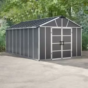 Image of Palram - Canopia Yukon 11X17.2 Apex Dark Grey Plastic Shed