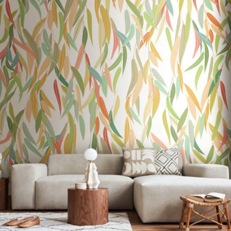 Image of Origin Murals Willow Leaves - Apple Green Matt Smooth Paste The Wall Mural 350Cm Wide X 280Cm High
