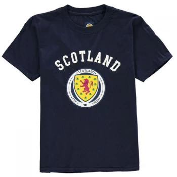 Image of Source Lab Scotland Crest T Shirt Junior Boys - Navy