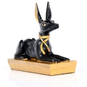 Image of Gold and Black Egyptian Anubis Jackal (Pack Of 6) Figurine