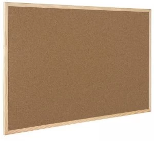 Image of Qconnect Cork Board Wood Frame 60x90cm