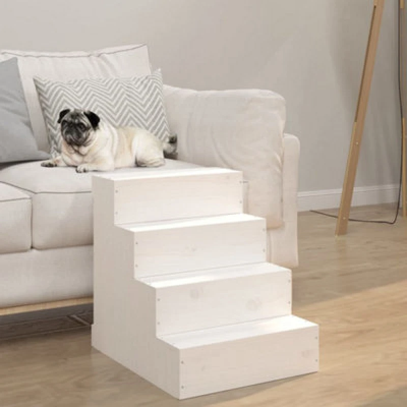 Image of VIDAXL Vidaxl - Pet Stair White 40x49x47cm Solid Wood Pine 8720845519599