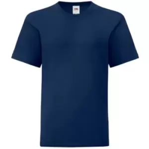Image of Fruit Of The Loom Childrens/Kids Iconic T-Shirt (3-4 Years) (Navy)