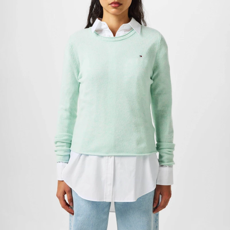 Image of Tommy Hilfiger Boat Neck Slim Long Sleeve Jumper from Tommy Hilfiger - Blue Blue 14