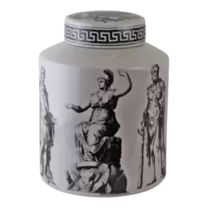 Image of Geko Small Round Grecian Style Porcelain Jar Grecian Pottery