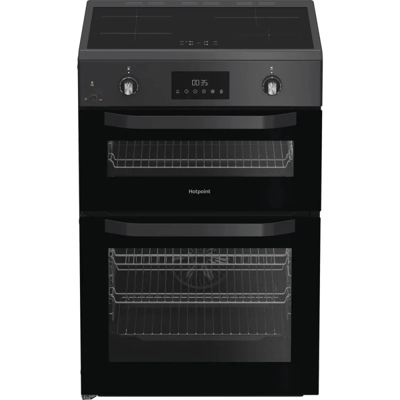 Image of Hotpoint HDE6IDC2SA 60cm Wide Double Oven Electric Cooker with Induction Hob - Anthracite - A Rated