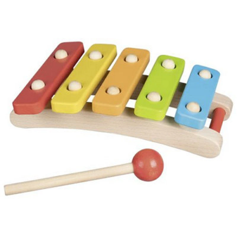 Image of Goki Xylophone Wooden Instrument W/ 5 Bars - Childrens Kids Sound Sensory Toy