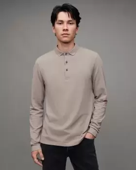 Image of AllSaints Reform Long Sleeve Polo Shirt