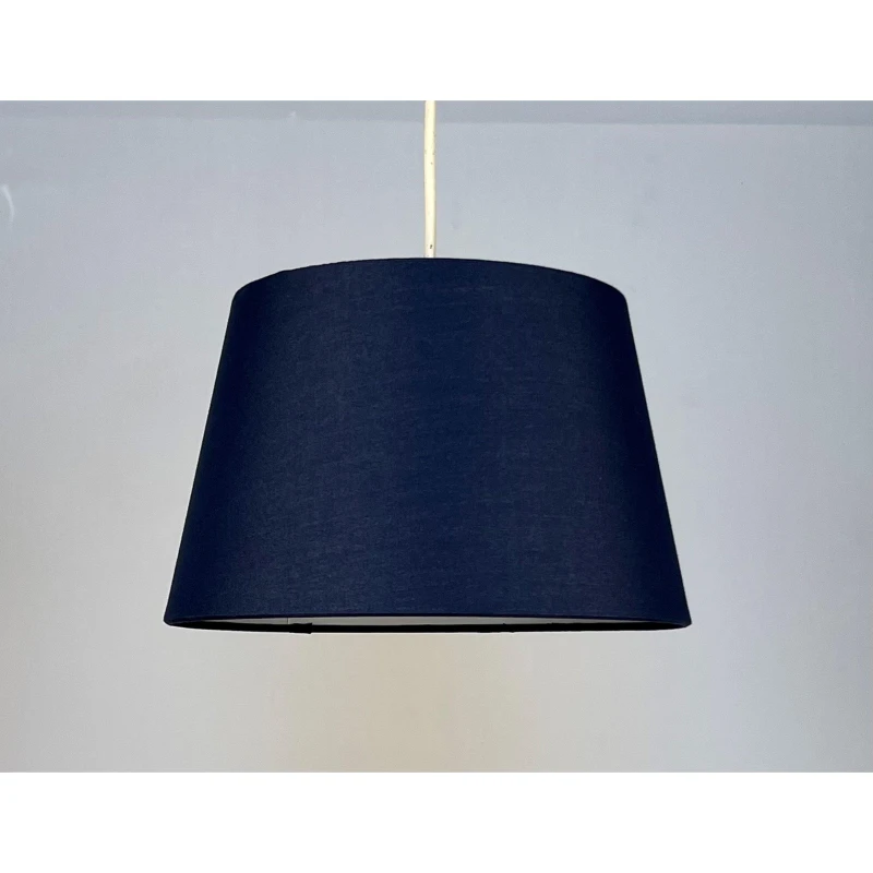 Image of K Living Navy Tapered Drum Shade For Ceiling And Table Lamp 10" Shade
