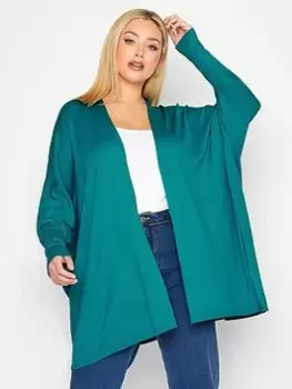 Image of Yours Statement Sleeve Cardigan Black, Blue, Size 30-32, Women