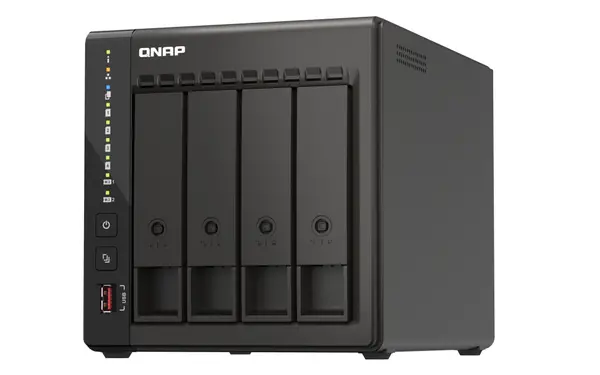 Image of QNAP TS-453E 8GB RAM with 32TB Installed Storage 4 Bay SATA 0 1 5 6 10 JBOD Desktop NAS Storage TS-453E-8G/32TB-IW