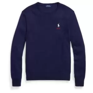 Image of POLO RALPH LAUREN Polo Player Logo Knit Jumper - Blue