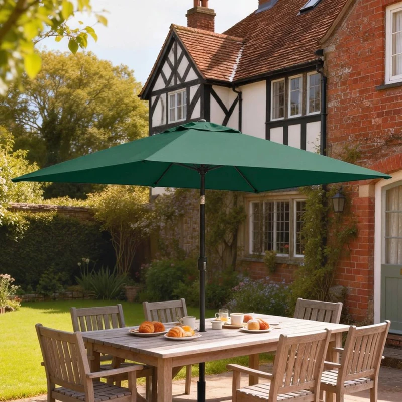 Image of OUTSUNNY Garden Parasol, Outdoor Umbrella with Tilt Function in Green Size: 3m x 2m Green Unisex 3m x 2m