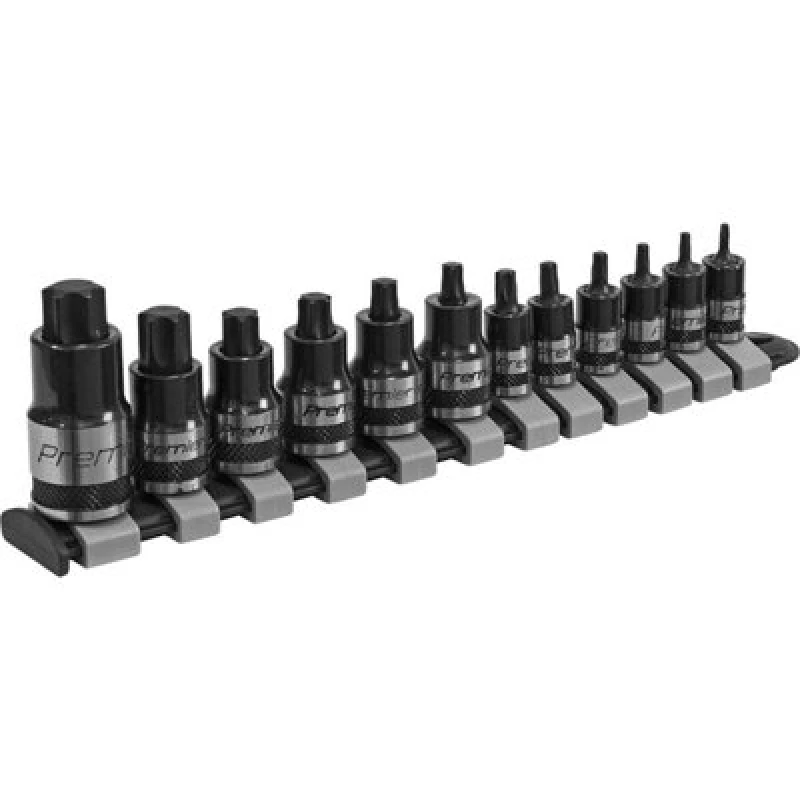 Image of Loops 12pc TRX Star STUBBY Socket Bit Set - 1/4" 3/8" 1/2" - Square Drive Short Shaft Multi