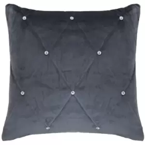Image of Riva Home Diamante Cushion Cover (45x45cm) (Pewter) - Pewter