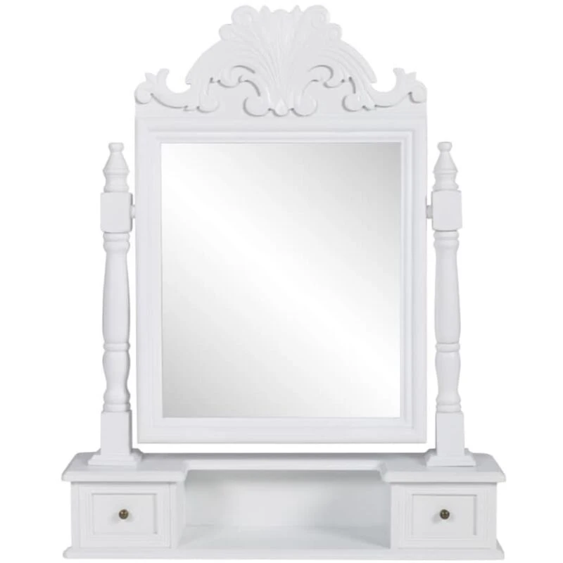 Image of vidaXL Vanity Makeup Table with Rectangular Swing Mirror MDF Dressing Desk