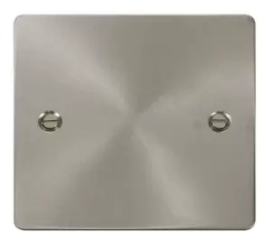 Image of Click Scolmore Define Brushed Steel 1 Gang Blank Plate - FPBS060