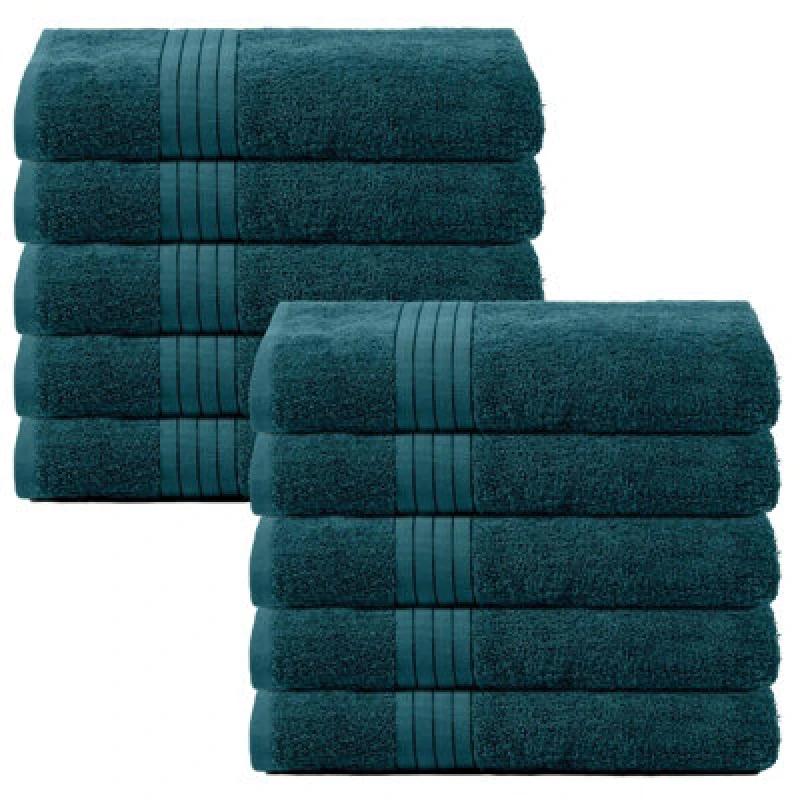 Image of OHS OHS 10 Pack of 100% Cotton Bath Sheet Bathroom Towel in Teal Teal Bath Sheet Unisex 5027434202782