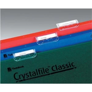 Image of Rexel Crystalfile Clear Plastic Tabs Pack 50 for Suspension Files