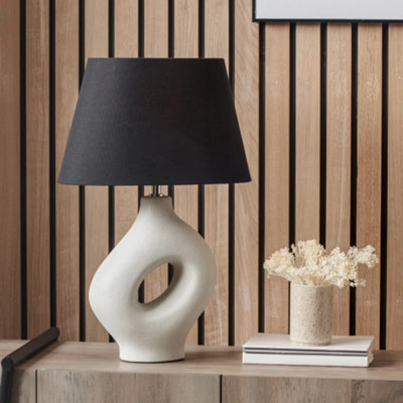 Image of Ulla Monochrome Organic Ceramic Table Lamp Cream