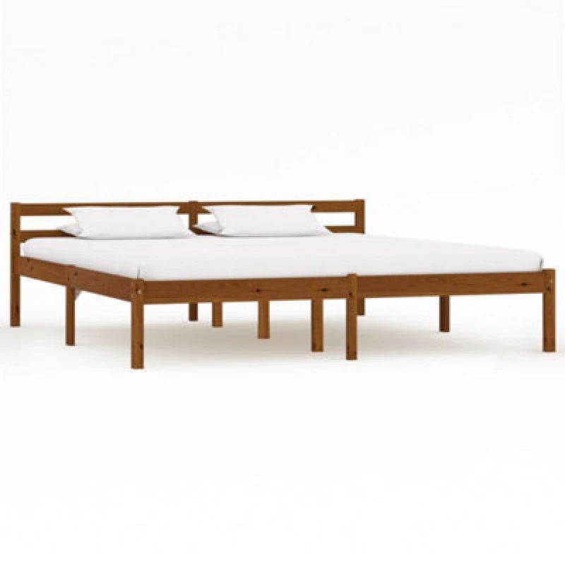 Image of vidaXL Solid Pine Wood Bed Frame Honey Brown 180x200cm 6FT Super King Bedroom