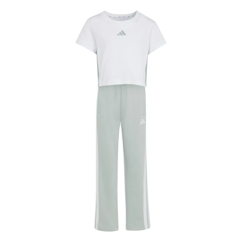 Image of Adidas Girls t-shirt and trouser set adidas Essentials Blanc Female 9/10 years