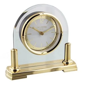 Image of Arched Glass Mantel Clock - Gold Stand