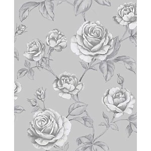 Image of Boutique Countess Silver Decorative Wallpaper - 10m