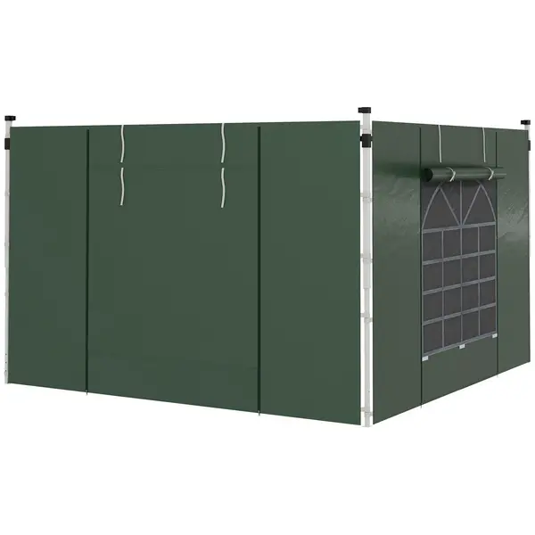 Image of Outsunny 3x3(m) or 3x6m Pop Up Gazebo Side Panels Replacement, 2 Pack Green