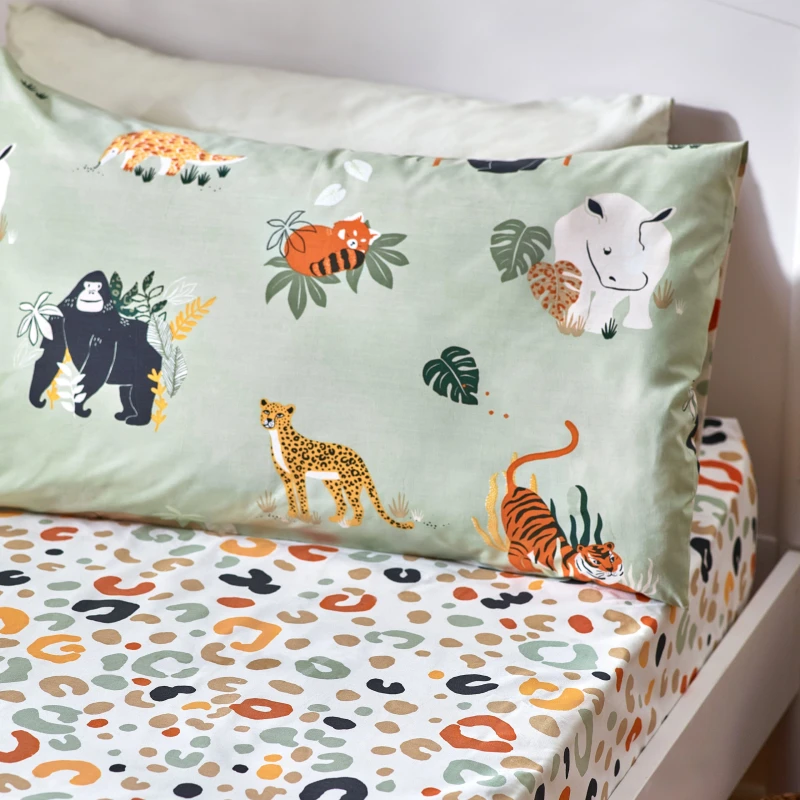 Image of Wildlife Fitted Sheet Green