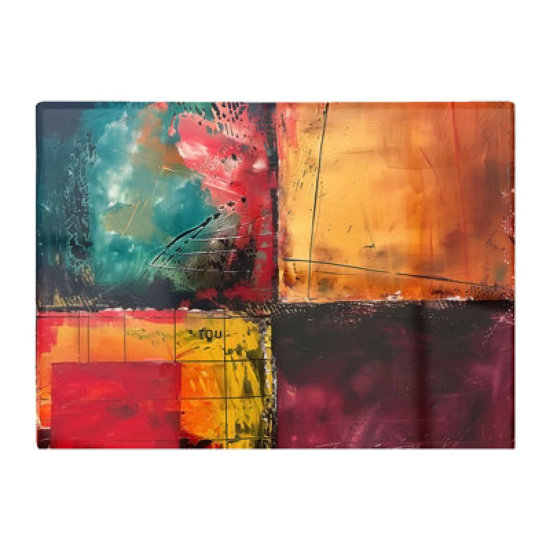 Image of Warren Reed Designer Quadrant Fusion: Colours In Conflict Chopping Board