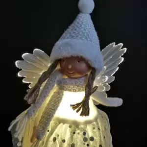 Image of 50cm Standing Light Up Christmas Angel Decoration Ornament with Warm White LEDs