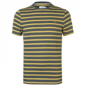 Image of Farah Vintage Farah House Stripe T Shirt - 487 Blue MARL