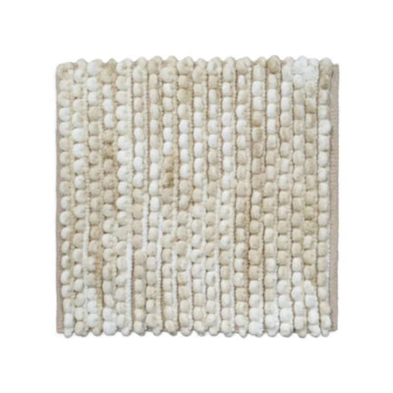 Image of Allure Bath Fashions Marl Chunky Bobble Square Bath Mat Non Slip - Natural