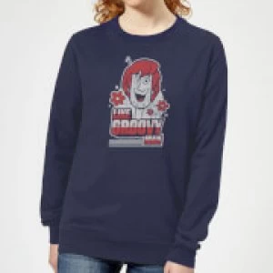 Image of Scooby Doo Like, Groovy Man Womens Sweatshirt - Navy - S