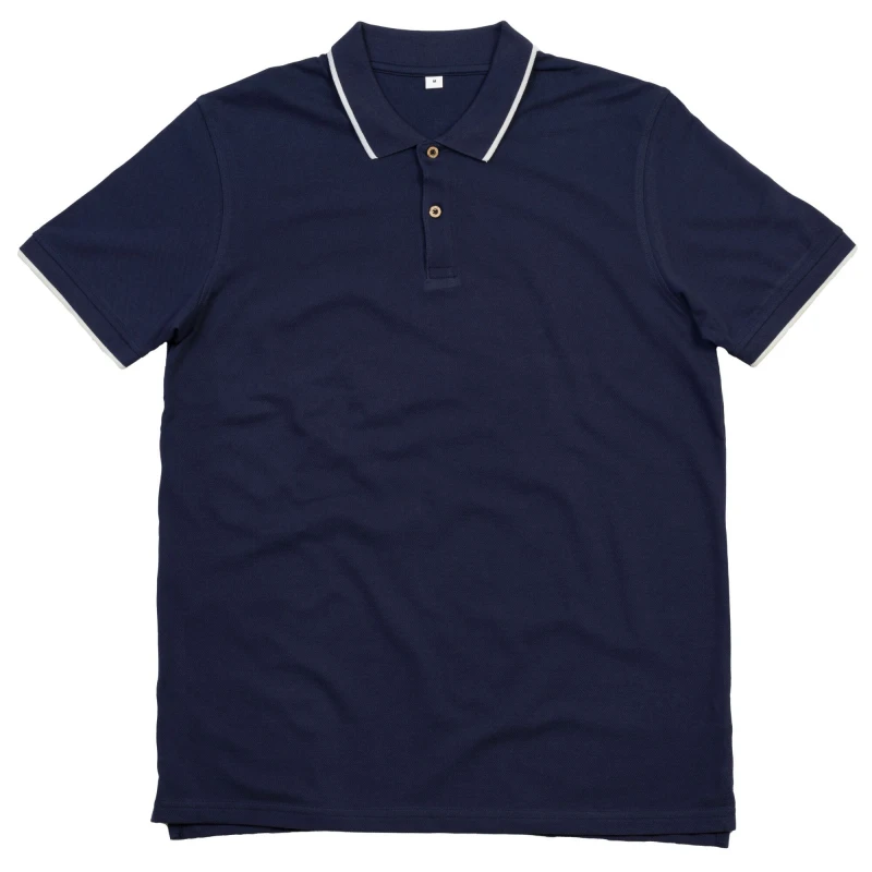 Image of Mantis Mantis Men Tipped Polo Shirt in Navy Size: Small Navy S Male 5063417930020