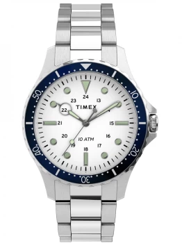 Image of Timex White And Silver 'Navy' Chronograph Classical Watch - TW2U10900