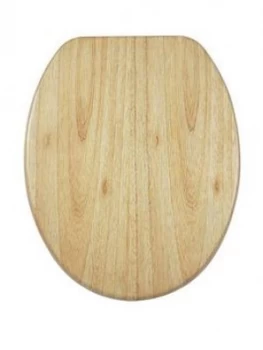 Image of Aqualona Solid Oakwood Soft Close Toilet Seat